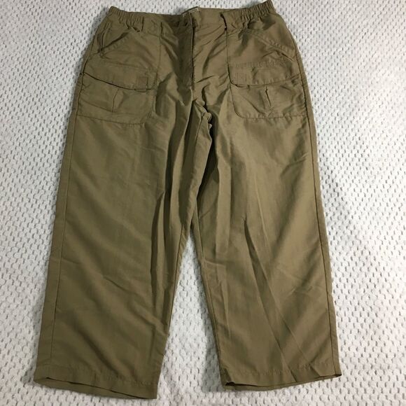 LL Bean Capri Pants Size Large Tan - Picture 1 of 7